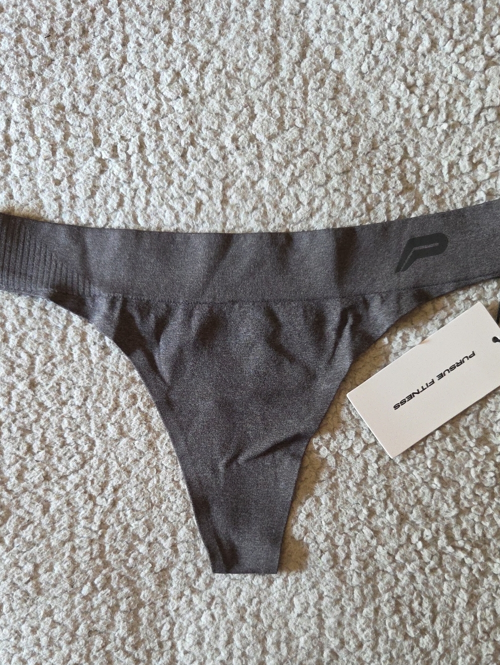 NWT Pursue Fitness ADAPT 2.0 Seamless Thong In Charcoal